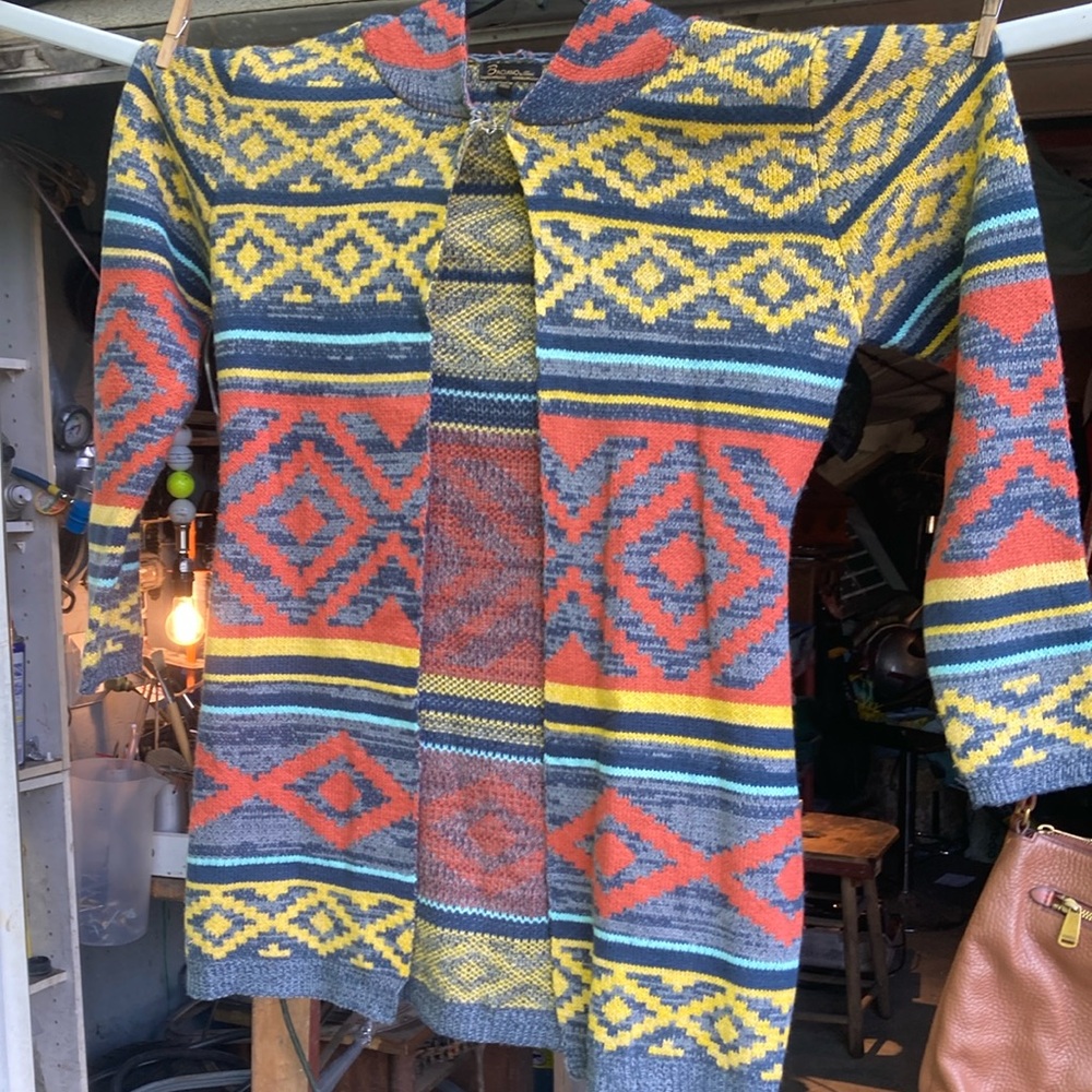 Braciano Multicolor Geometric Cardigan